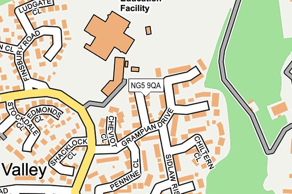 NG5 9QA map - OS OpenMap – Local (Ordnance Survey)