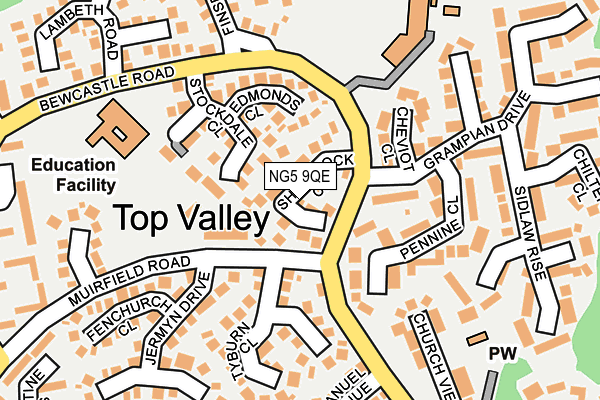 NG5 9QE map - OS OpenMap – Local (Ordnance Survey)