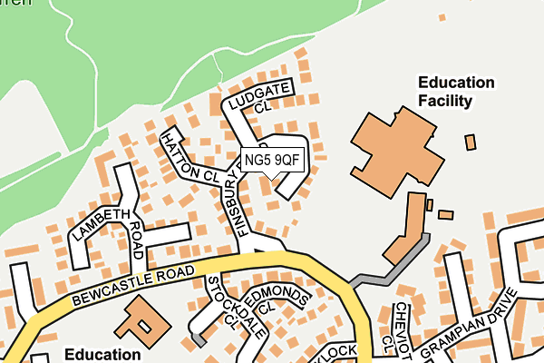 NG5 9QF map - OS OpenMap – Local (Ordnance Survey)