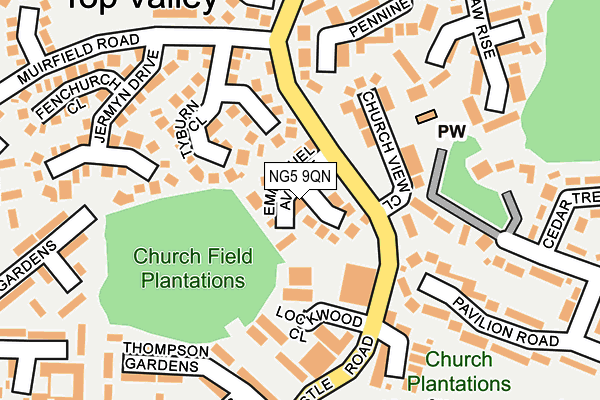 NG5 9QN map - OS OpenMap – Local (Ordnance Survey)