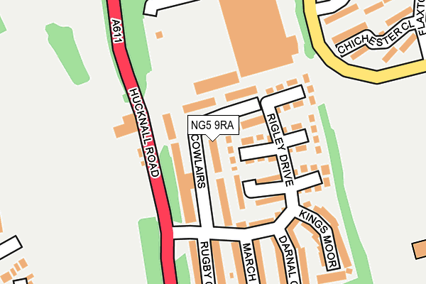 NG5 9RA map - OS OpenMap – Local (Ordnance Survey)