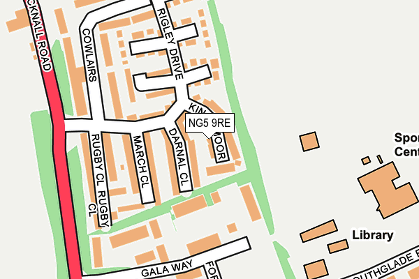 NG5 9RE map - OS OpenMap – Local (Ordnance Survey)