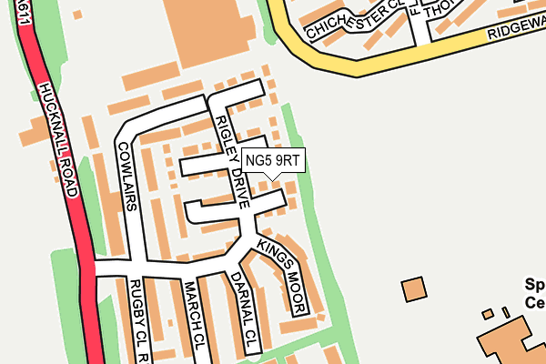 NG5 9RT map - OS OpenMap – Local (Ordnance Survey)