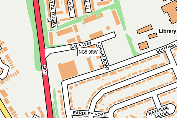 NG5 9RW map - OS OpenMap – Local (Ordnance Survey)