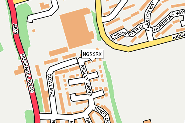 NG5 9RX map - OS OpenMap – Local (Ordnance Survey)