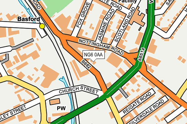 NG6 0AA map - OS OpenMap – Local (Ordnance Survey)