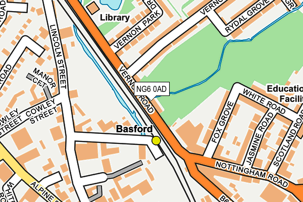 NG6 0AD map - OS OpenMap – Local (Ordnance Survey)