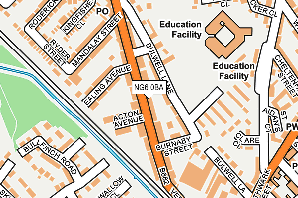 NG6 0BA map - OS OpenMap – Local (Ordnance Survey)