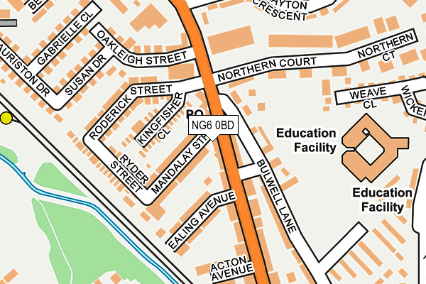 NG6 0BD map - OS OpenMap – Local (Ordnance Survey)