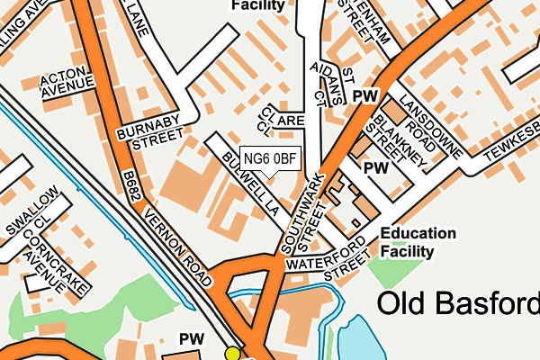 NG6 0BF map - OS OpenMap – Local (Ordnance Survey)