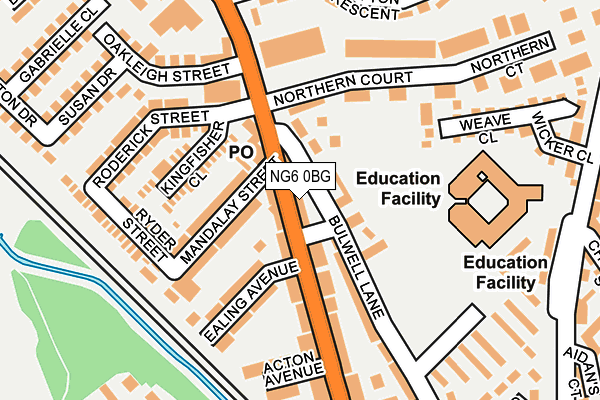 NG6 0BG map - OS OpenMap – Local (Ordnance Survey)