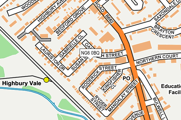 NG6 0BQ map - OS OpenMap – Local (Ordnance Survey)