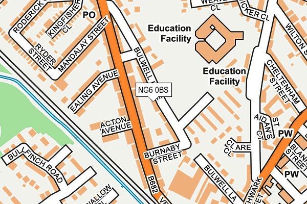 NG6 0BS map - OS OpenMap – Local (Ordnance Survey)