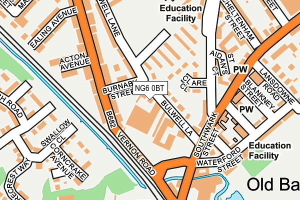 NG6 0BT map - OS OpenMap – Local (Ordnance Survey)