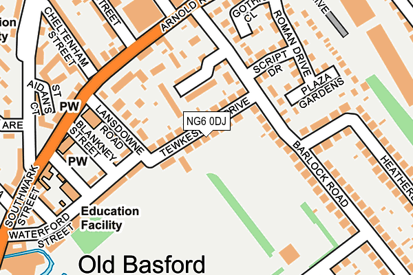 NG6 0DJ map - OS OpenMap – Local (Ordnance Survey)