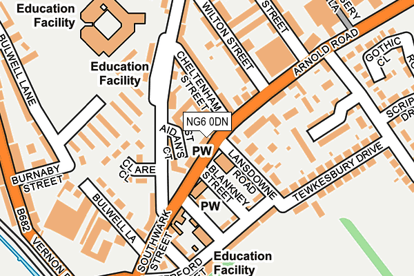 NG6 0DN map - OS OpenMap – Local (Ordnance Survey)