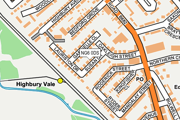 NG6 0DS map - OS OpenMap – Local (Ordnance Survey)