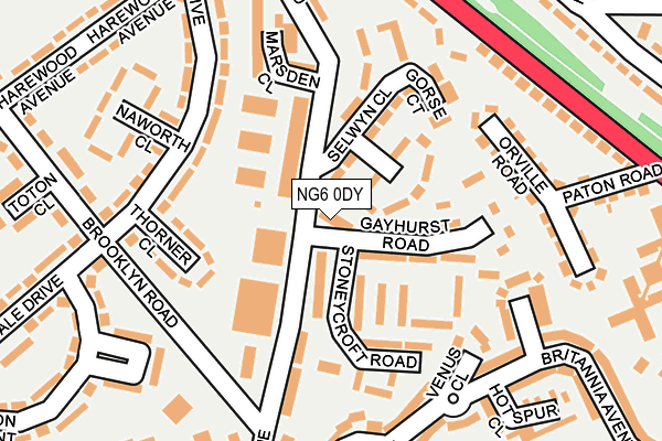 NG6 0DY map - OS OpenMap – Local (Ordnance Survey)