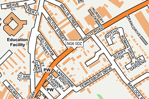 NG6 0DZ map - OS OpenMap – Local (Ordnance Survey)