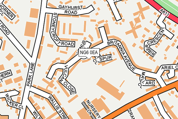 NG6 0EA map - OS OpenMap – Local (Ordnance Survey)