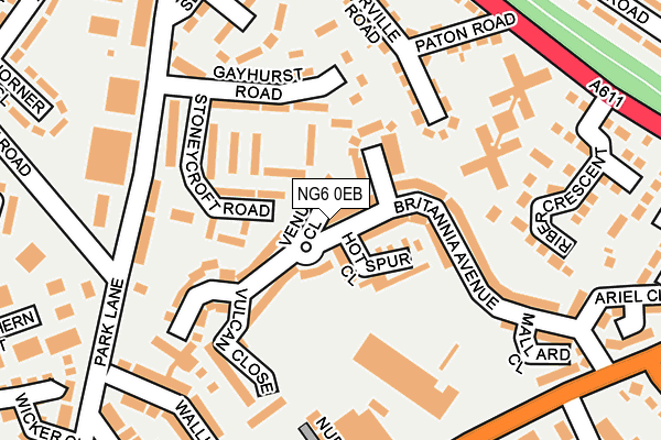 NG6 0EB map - OS OpenMap – Local (Ordnance Survey)