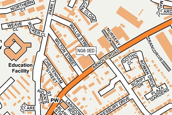 NG6 0ED map - OS OpenMap – Local (Ordnance Survey)