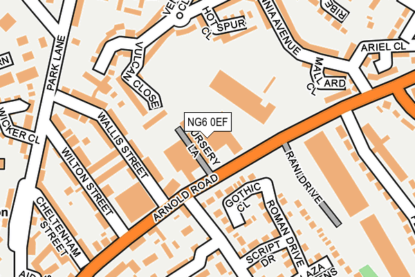 NG6 0EF map - OS OpenMap – Local (Ordnance Survey)