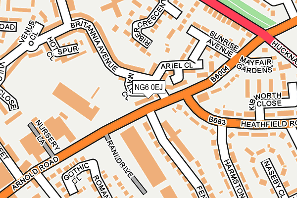 NG6 0EJ map - OS OpenMap – Local (Ordnance Survey)