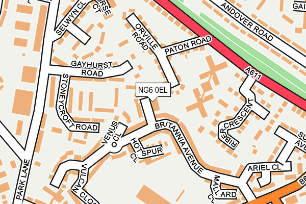 NG6 0EL map - OS OpenMap – Local (Ordnance Survey)