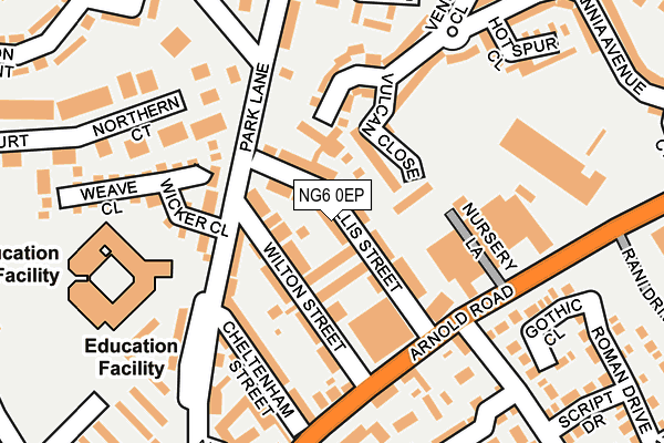 NG6 0EP map - OS OpenMap – Local (Ordnance Survey)