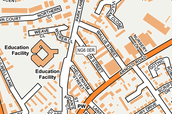 NG6 0ER map - OS OpenMap – Local (Ordnance Survey)