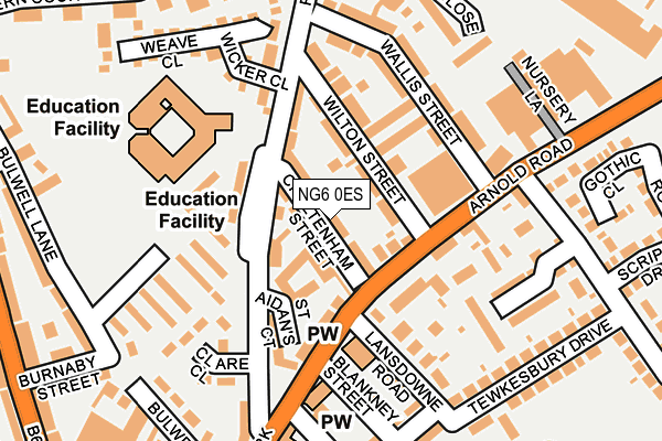 NG6 0ES map - OS OpenMap – Local (Ordnance Survey)