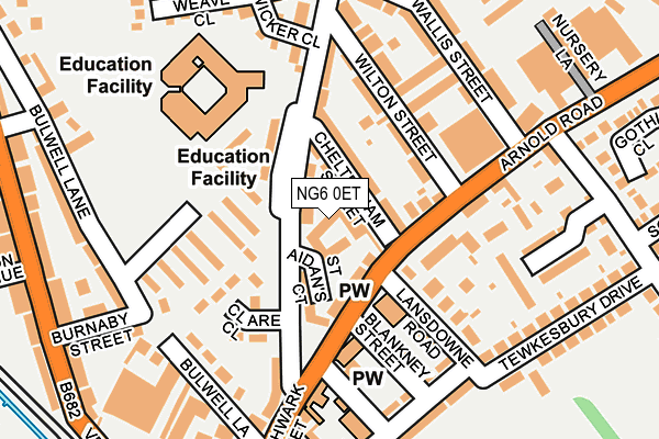 NG6 0ET map - OS OpenMap – Local (Ordnance Survey)