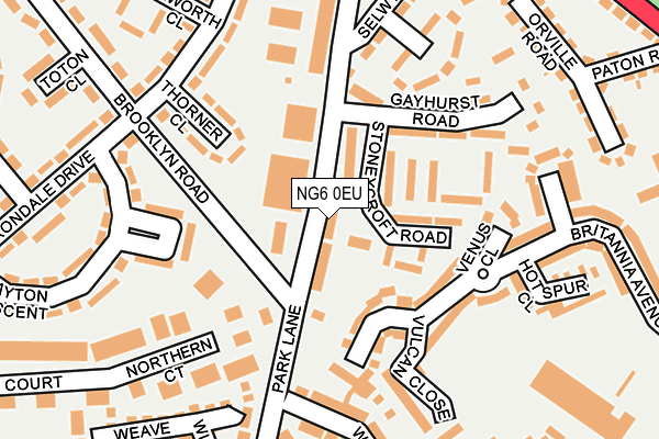 NG6 0EU map - OS OpenMap – Local (Ordnance Survey)