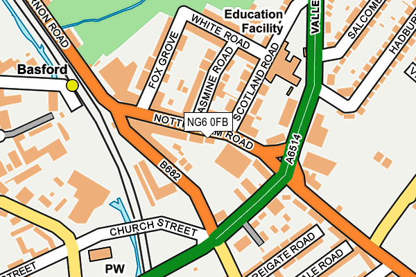 NG6 0FB map - OS OpenMap – Local (Ordnance Survey)