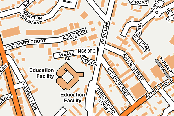 NG6 0FQ map - OS OpenMap – Local (Ordnance Survey)