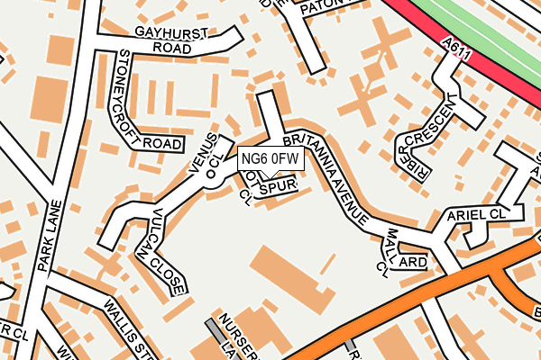 NG6 0FW map - OS OpenMap – Local (Ordnance Survey)