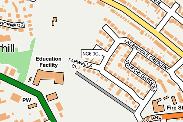 NG6 0GJ map - OS OpenMap – Local (Ordnance Survey)