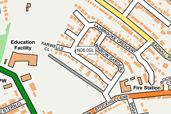 NG6 0GL map - OS OpenMap – Local (Ordnance Survey)