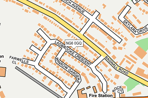 NG6 0GQ map - OS OpenMap – Local (Ordnance Survey)