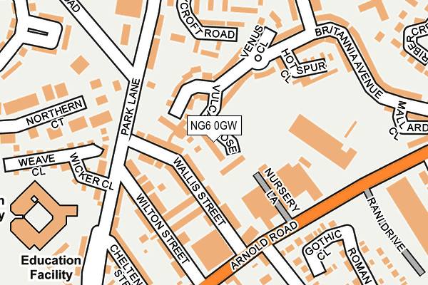 NG6 0GW map - OS OpenMap – Local (Ordnance Survey)