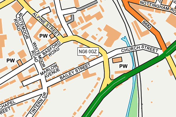 NG6 0GZ map - OS OpenMap – Local (Ordnance Survey)