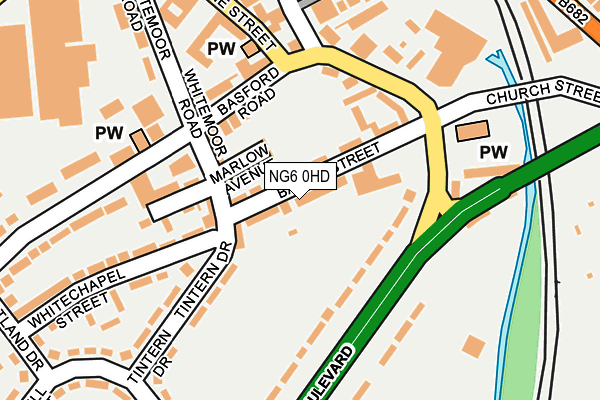 NG6 0HD map - OS OpenMap – Local (Ordnance Survey)
