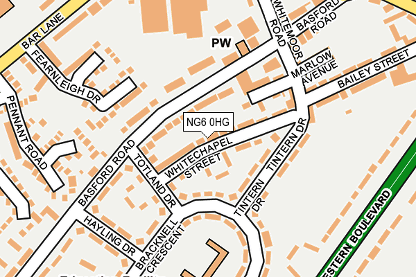 NG6 0HG map - OS OpenMap – Local (Ordnance Survey)