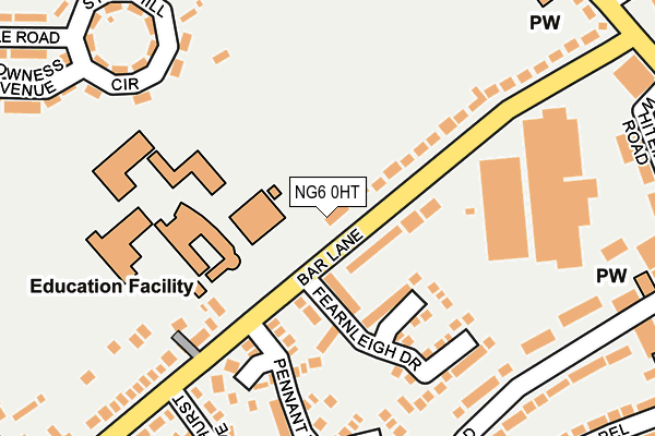 NG6 0HT map - OS OpenMap – Local (Ordnance Survey)
