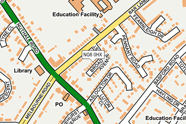 NG6 0HX map - OS OpenMap – Local (Ordnance Survey)