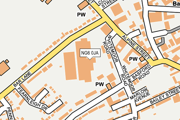 NG6 0JA map - OS OpenMap – Local (Ordnance Survey)