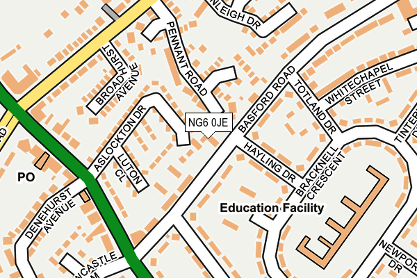 NG6 0JE map - OS OpenMap – Local (Ordnance Survey)