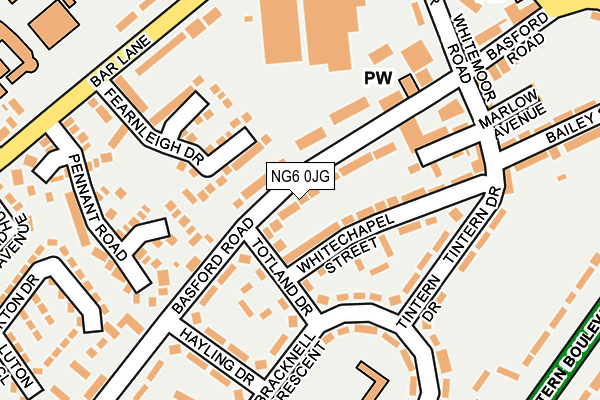 NG6 0JG map - OS OpenMap – Local (Ordnance Survey)