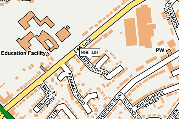 NG6 0JH map - OS OpenMap – Local (Ordnance Survey)